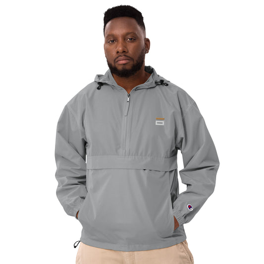 Embroidered Champion Packable Jacket Gray - Alpha Clothing