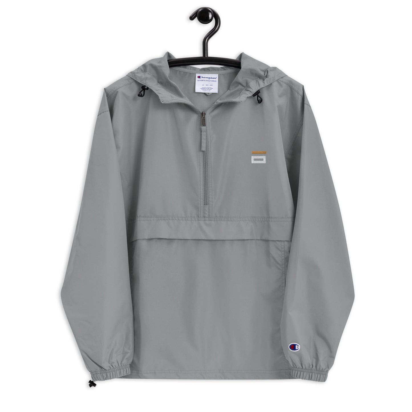 Embroidered Champion Packable Jacket Gray - Alpha Clothing