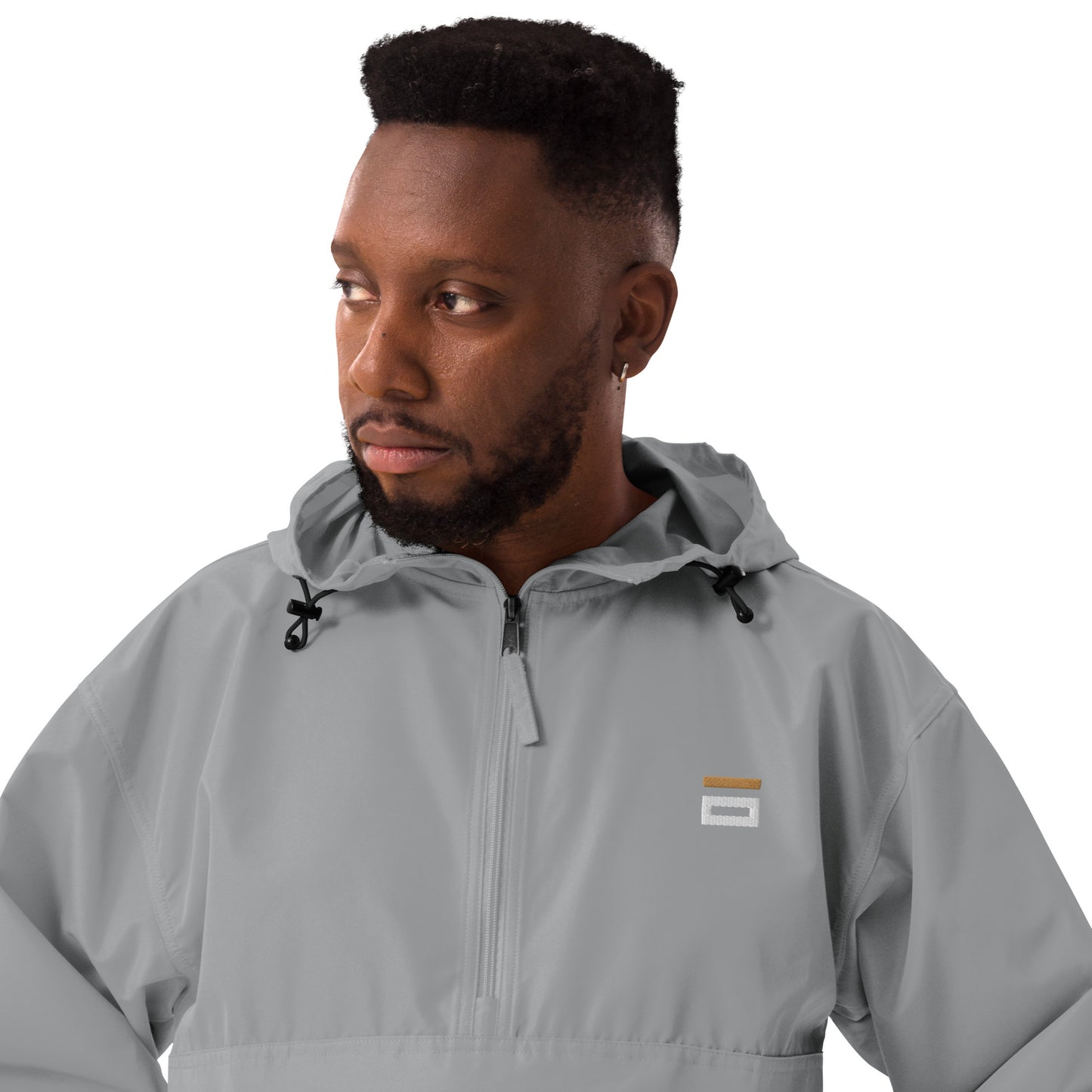 Embroidered Champion Packable Jacket Gray - Alpha Clothing