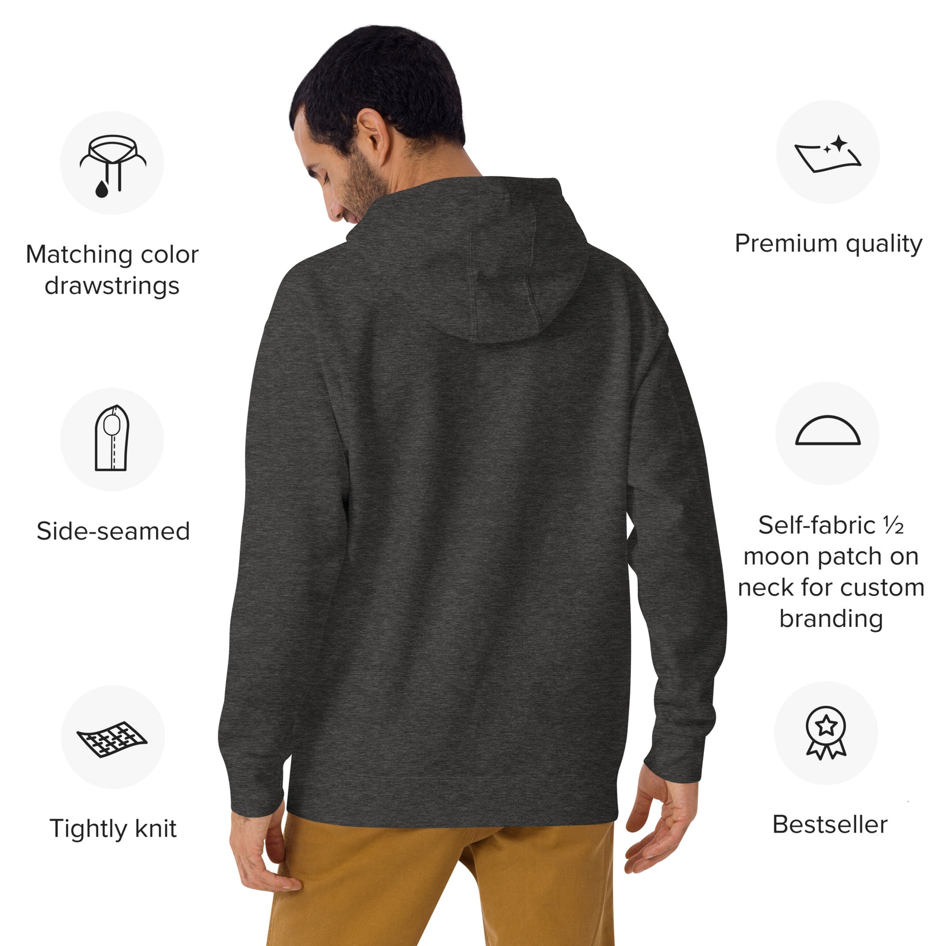 Unisex Hoodie Charcoal Heather - Alpha Clothing