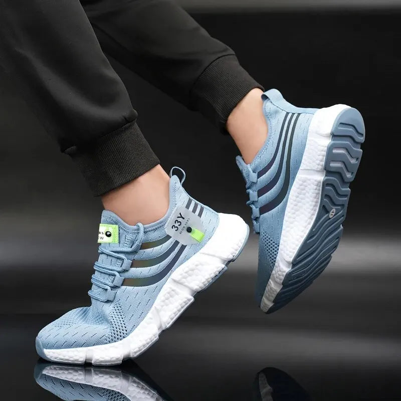 Men's Black Mesh Lightweight Sneakers