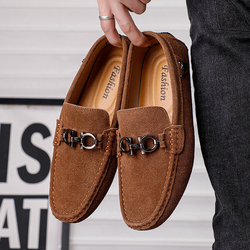 Handmade Men's Leather Driving Loafers