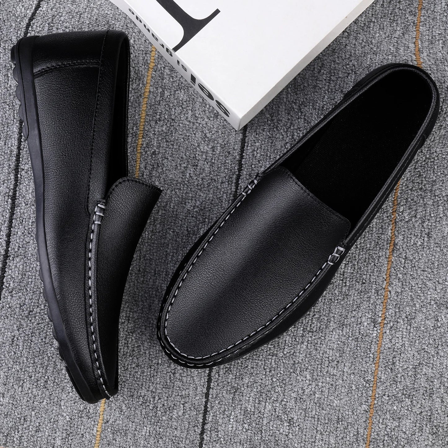 Men's Breathable Leather Driving Loafers