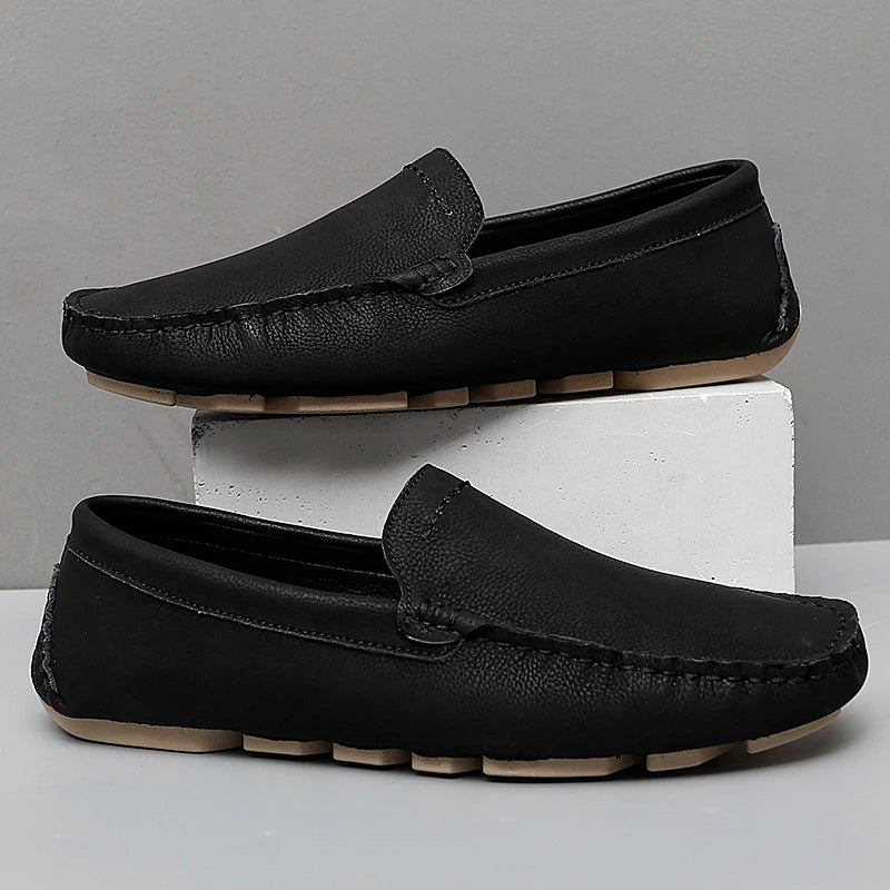 Men's Genuine Leather Slip-On Loafers