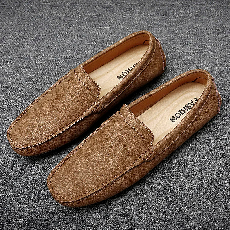 Men's Genuine Leather Slip-On Loafers