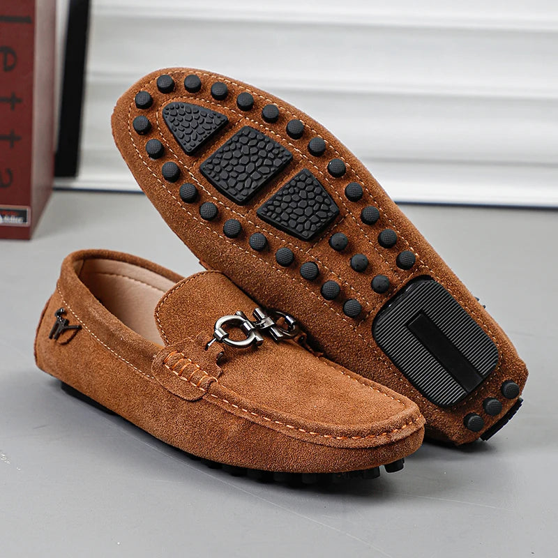 Handmade Men's Leather Driving Loafers