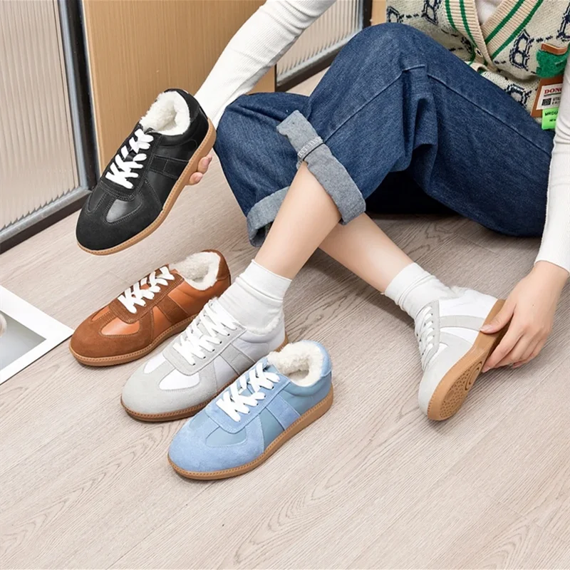 AIYUQI Women's Leather Flat Sneakers