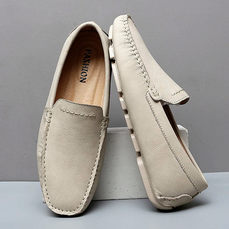 Men's Genuine Leather Slip-On Loafers