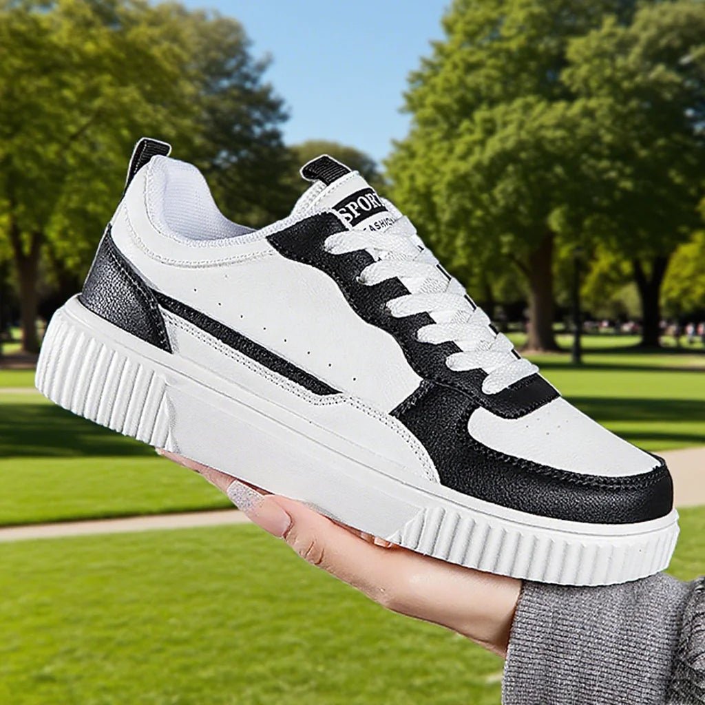 Women's White Breathable Flat Sneakers