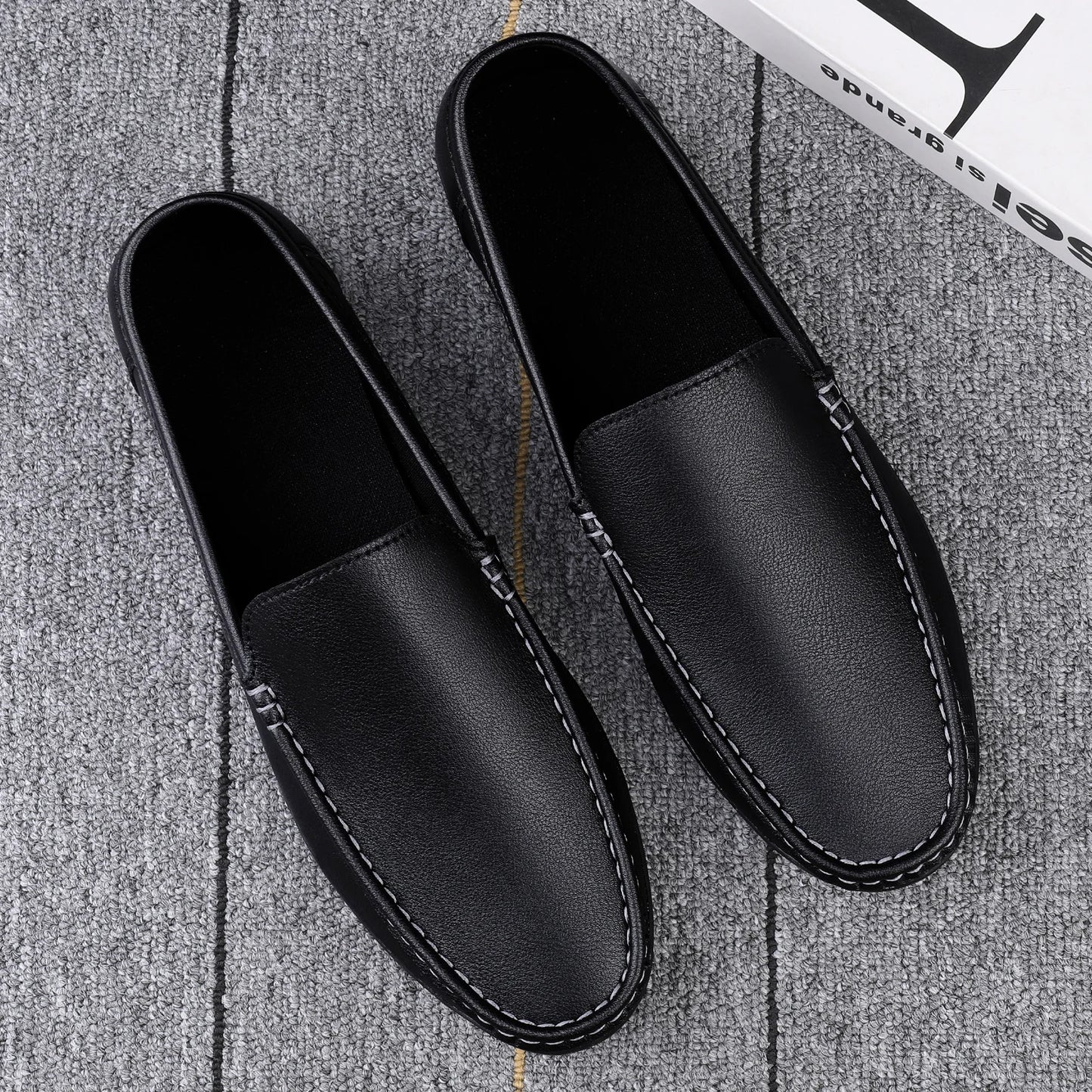 Men's Breathable Leather Driving Loafers