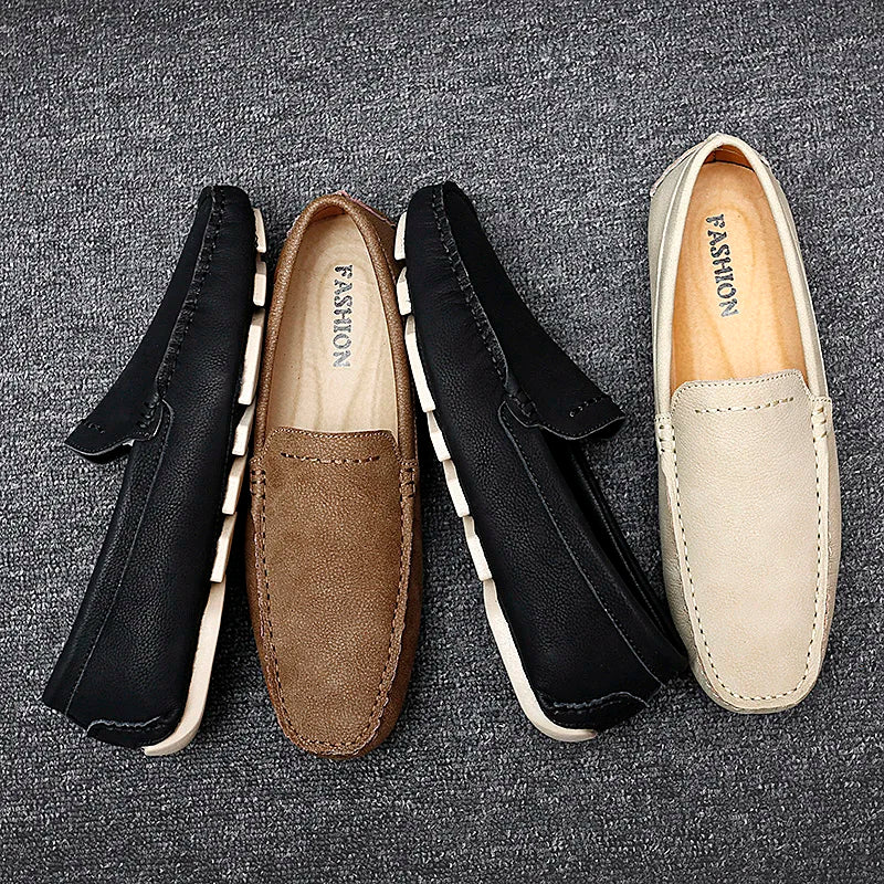 Men's Genuine Leather Slip-On Loafers