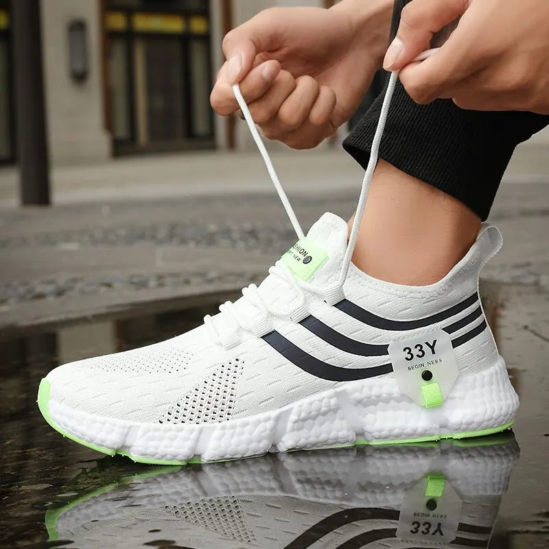 Men's Black Mesh Lightweight Sneakers