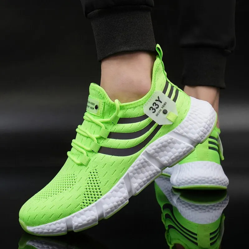 Men's Black Mesh Lightweight Sneakers