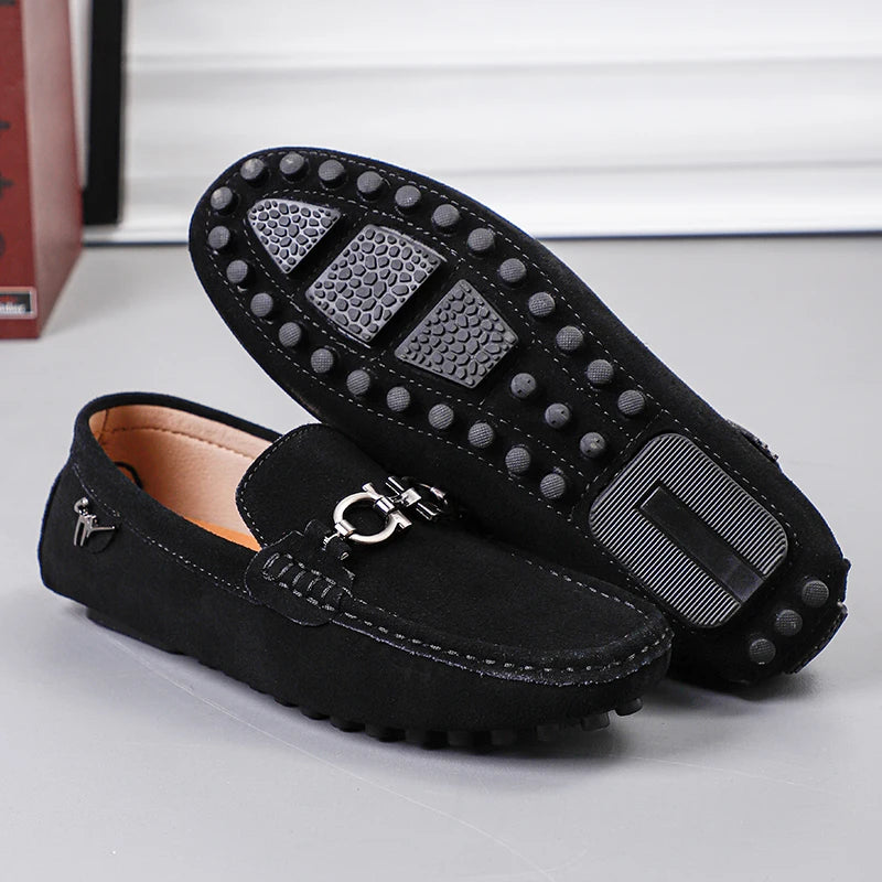Handmade Men's Leather Driving Loafers