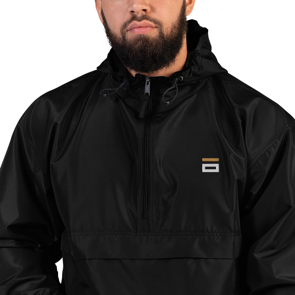 Embroidered Champion Packable Jacket Black - Alpha Clothing