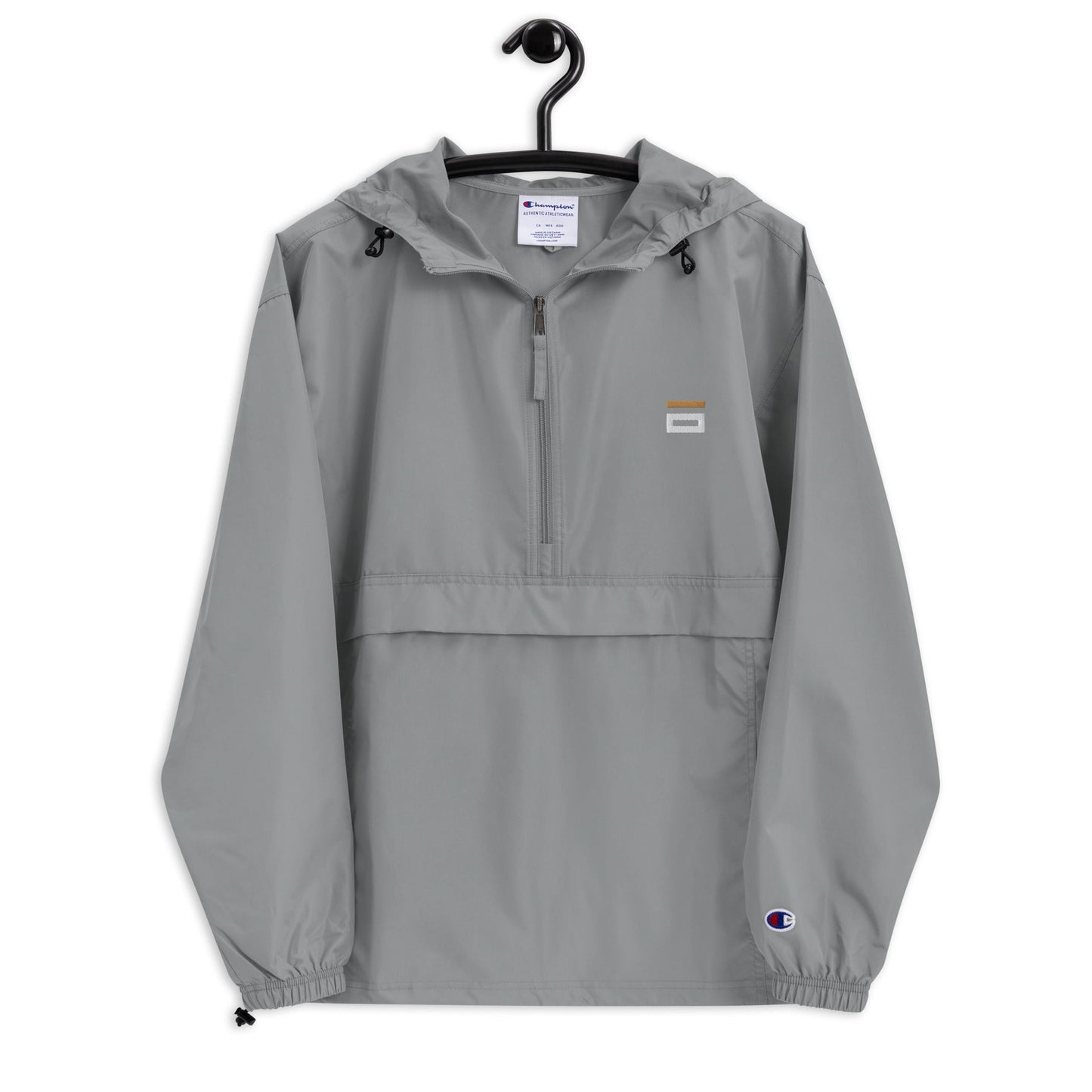 Embroidered Champion Packable Jacket Gray - Alpha Clothing
