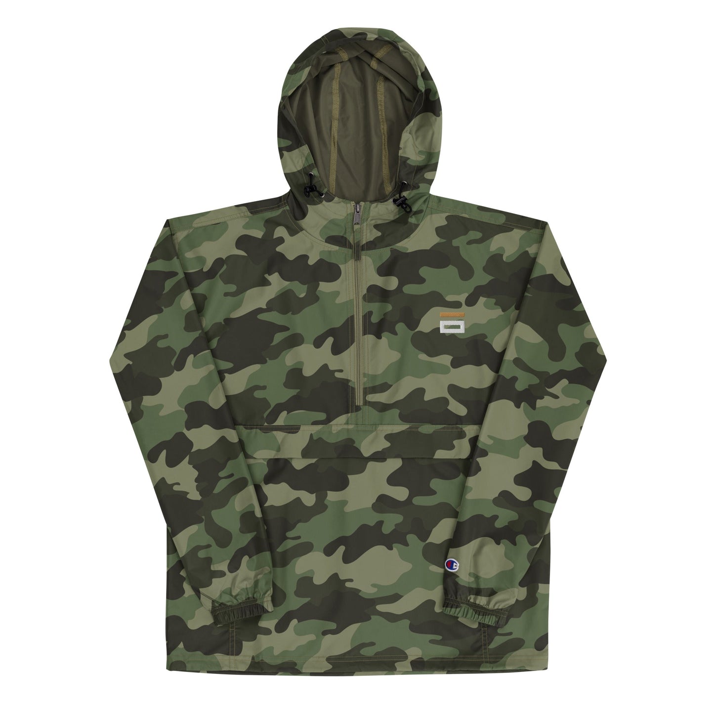 Embroidered Champion Packable Jacket Army - Alpha Clothing