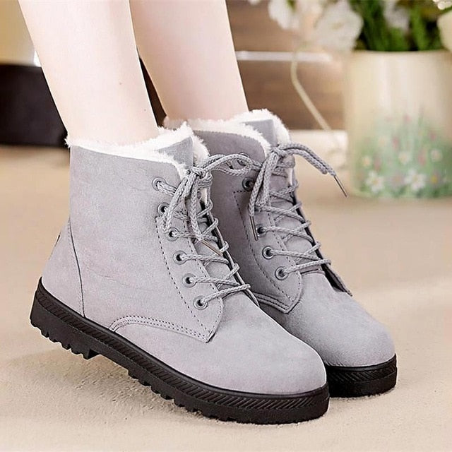 JIASHA® Adorable New Winter Boots with Heel and Plush Fur - Alpha Clothing