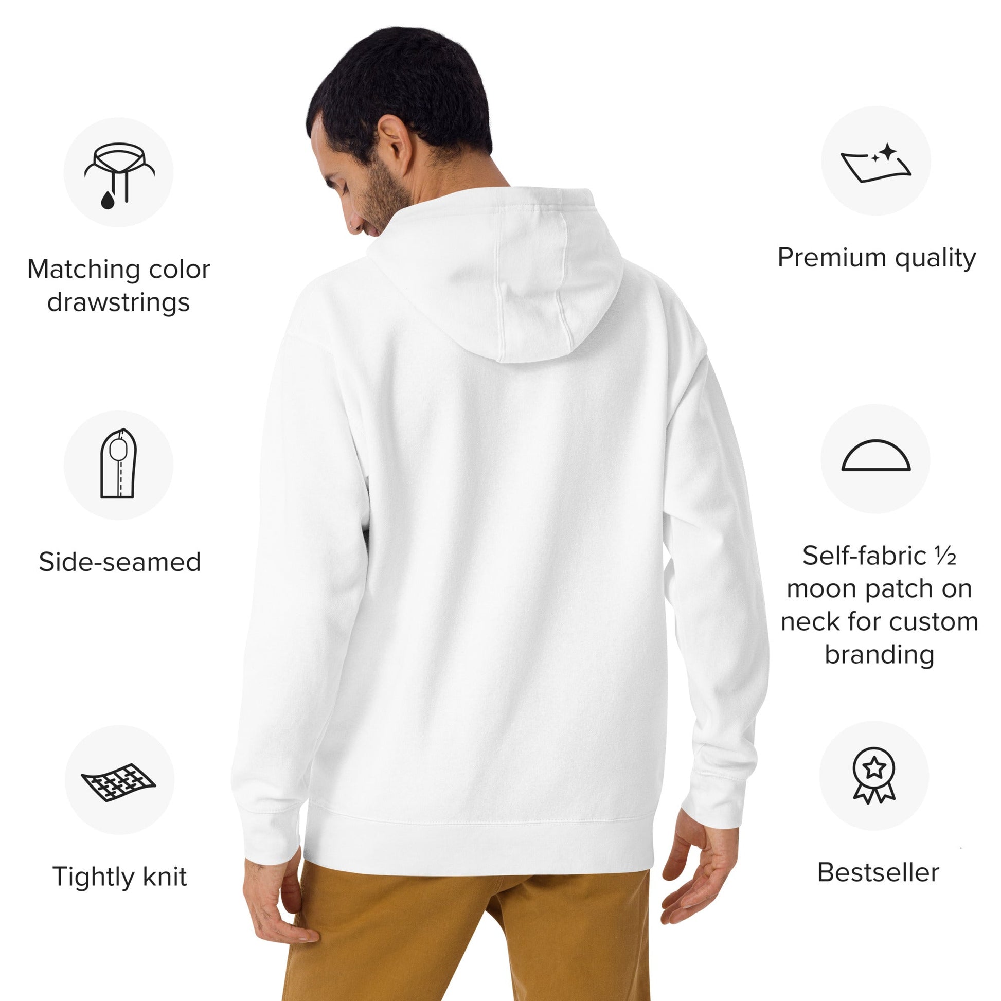Unisex Hoodie White - Alpha Clothing