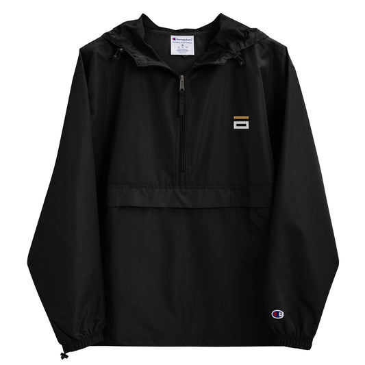 Embroidered Champion Packable Jacket Black - Alpha Clothing