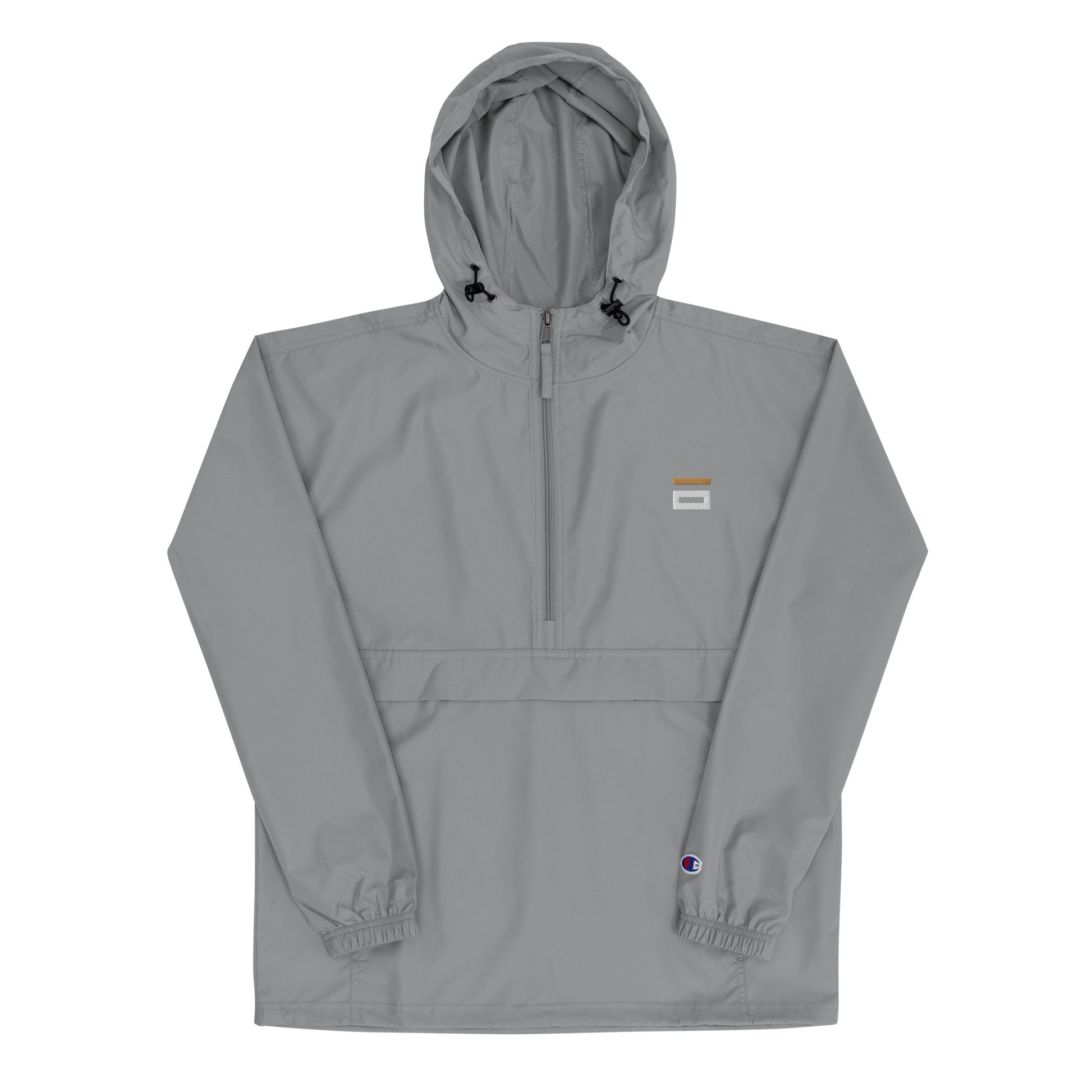 Embroidered Champion Packable Jacket Gray - Alpha Clothing
