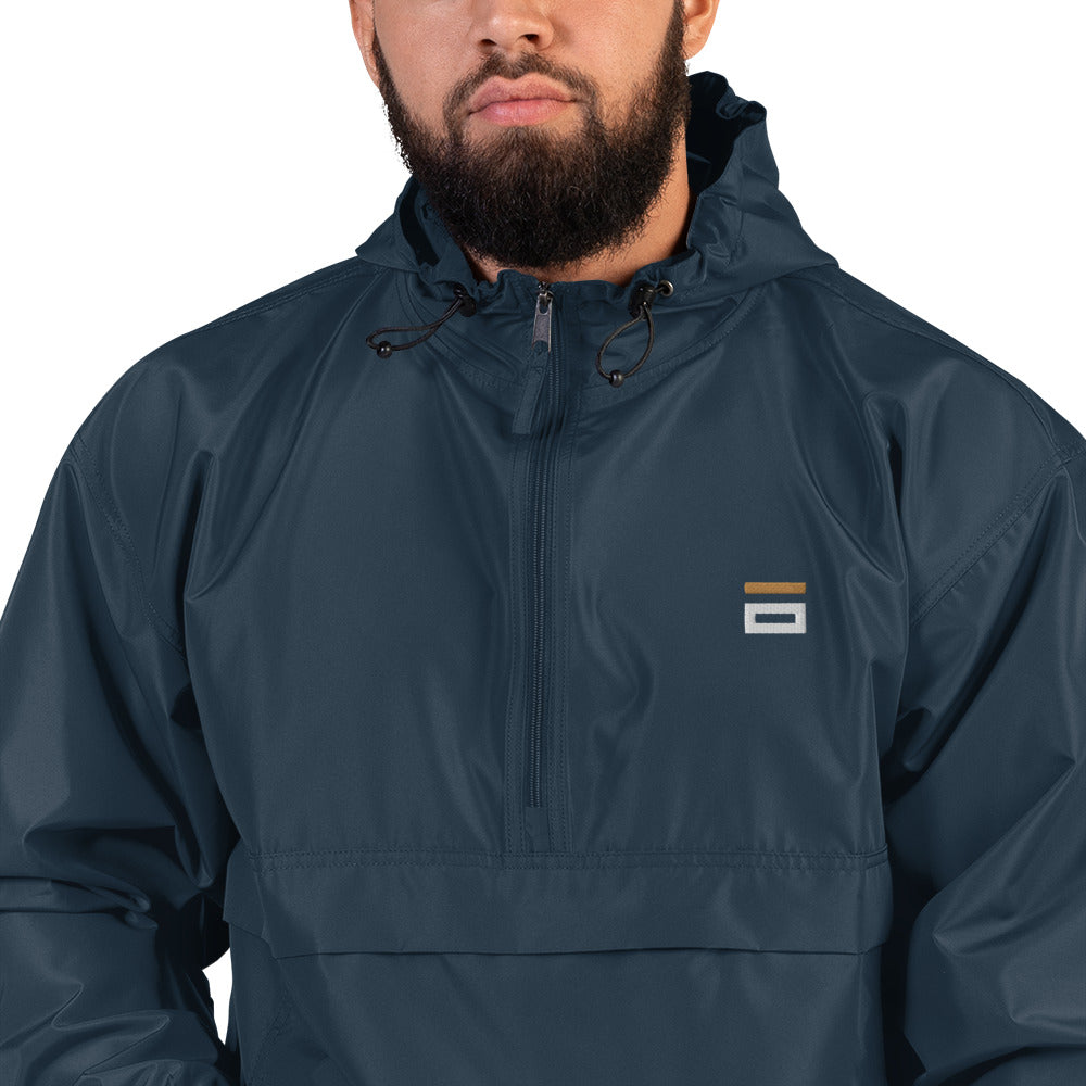Embroidered Champion Packable Jacket Navy - Alpha Clothing