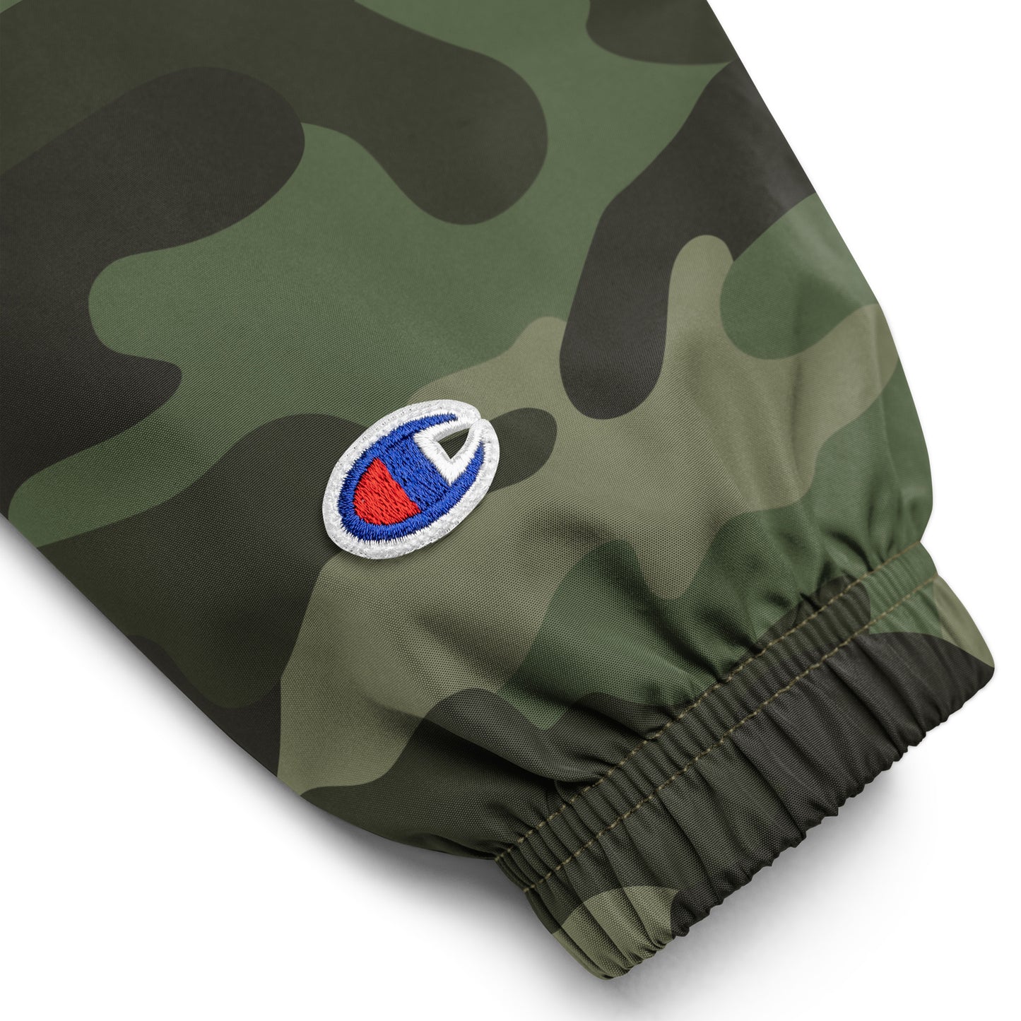 Embroidered Champion Packable Jacket Army - Alpha Clothing