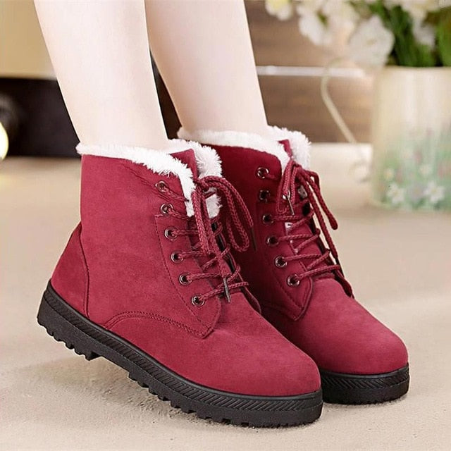 JIASHA® Adorable New Winter Boots with Heel and Plush Fur - Alpha Clothing
